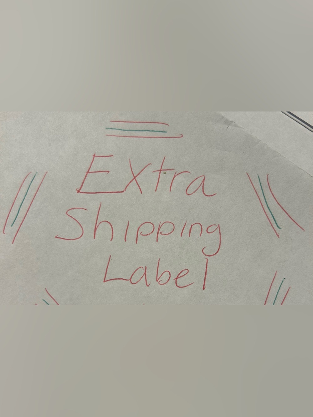 EXTRA SHIPPING LABEL for extra large packages